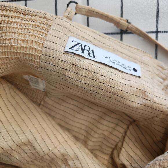 Zara Yellow Striped Crop Top Tank Boho Beach Summer Size Small EUC!! - Picture 4 of 4